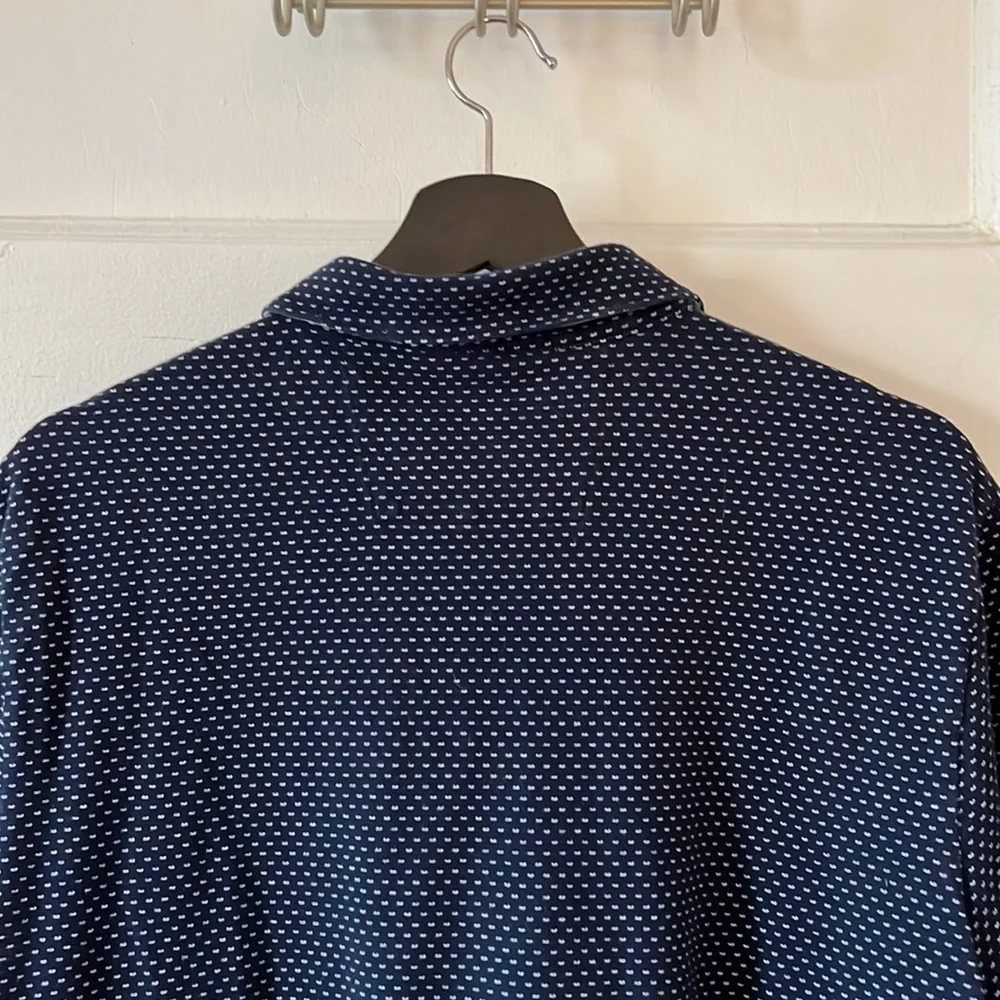 Banana Republic Navy Microdot Polo Shirt
